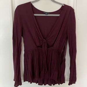 American Eagle Tie Front Blouse